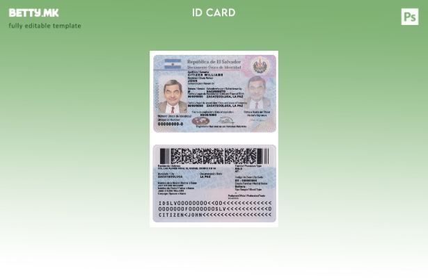 Шаблон за ID на Салвадор во модерен стил